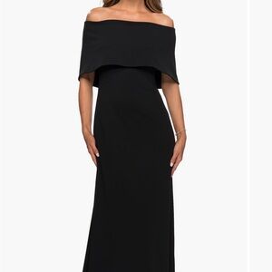 La Femme Off-Shoulder Black Gown